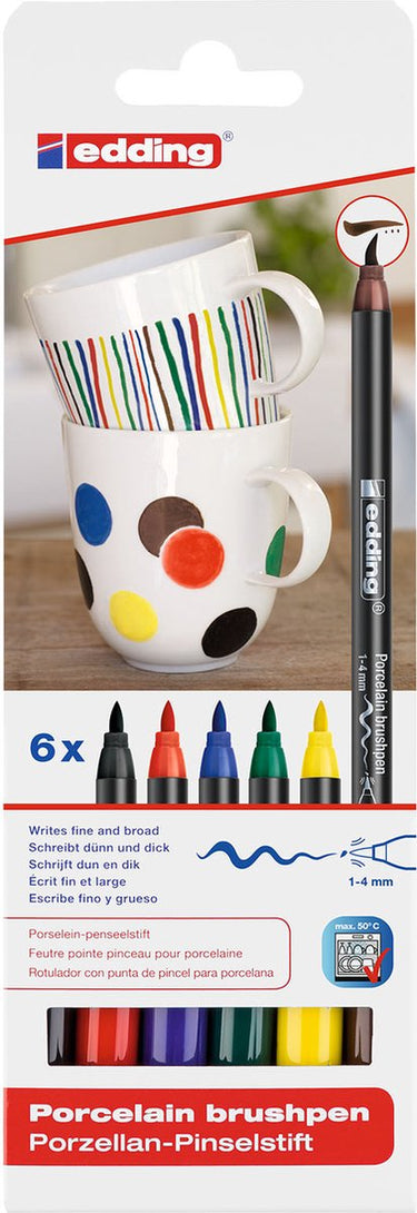 Quantore viltstift brushpen edding 4535 porselein familie