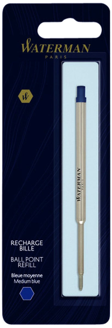 Waterman -navulling voor balpen | medium penpunt met blauwe inkt | 1 stuk