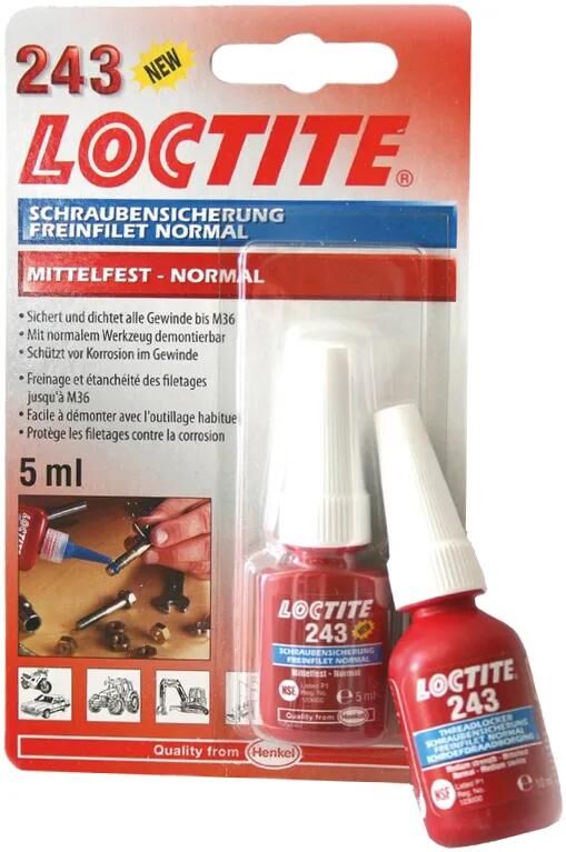 Loctite schraubensicherung 243 screw retention 5 ml tube medium strength