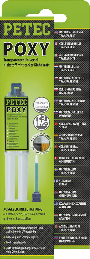 Petec universalklebstoff poxy 2k adhesive 24ml sb double syringe