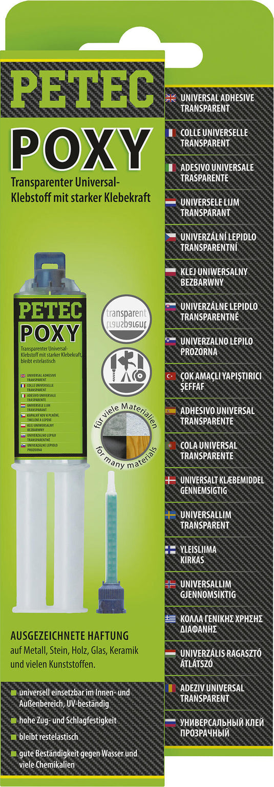 Petec universele lijm poxy 2k adhesive 24ml sb double syringe
