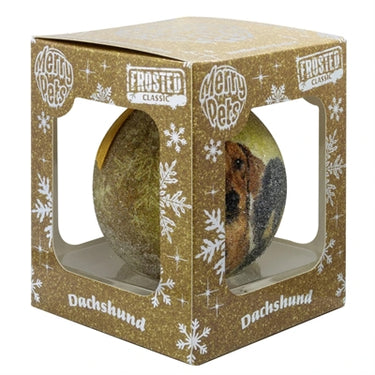 Plenty gifts Kerstbal frosted teckel goud