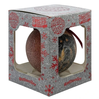 Load image into Gallery viewer, Plenty gifts Kerstbal frosted rottweiler rood
