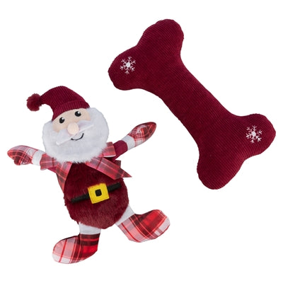 Load image into Gallery viewer, Trixie Xmas giftset bot met kerstman pluche stof
