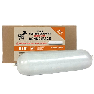 Load image into Gallery viewer, Freds Gestoomd vers vlees worst kennelpack hert graan en glutenvrij
