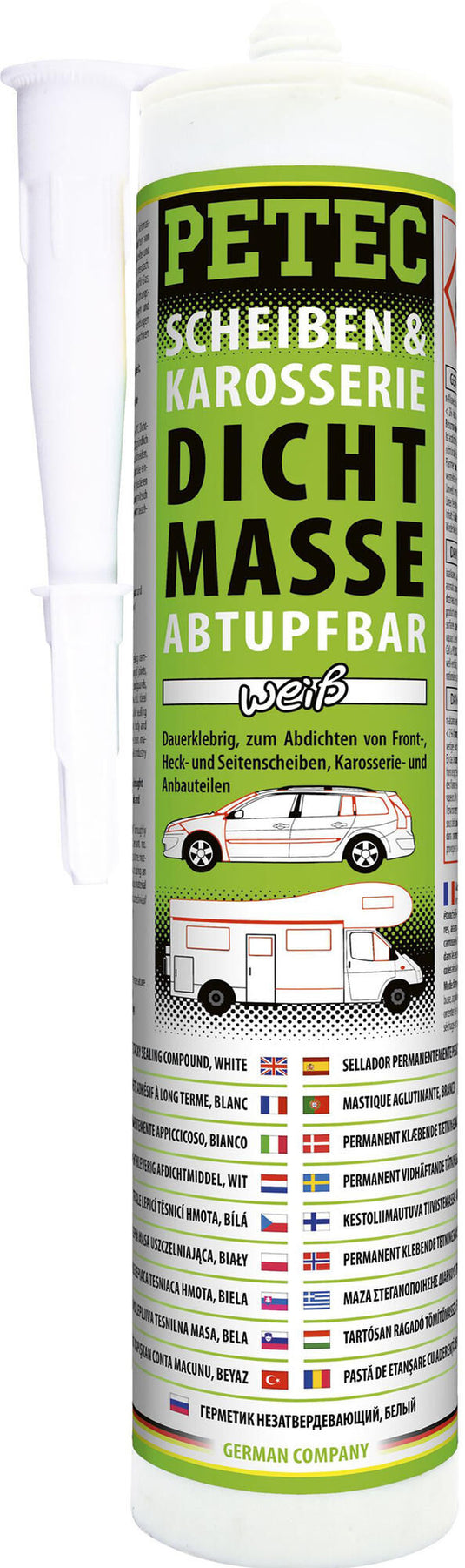 Petec afdichtpasta scheiben- und karosseriedichtmasse windshield sealant cartush