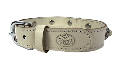 Load image into Gallery viewer, Sazzz Halsband hond adventure stone leer creme
