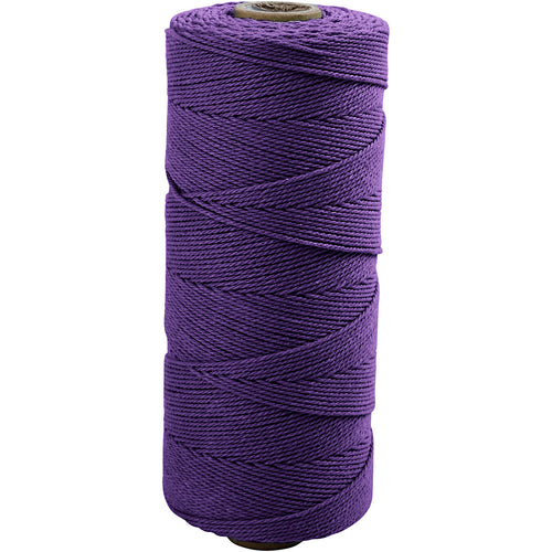 Creativ company macramé koord, l: 315 m, dikte 1 mm, dunne kwaliteit 12 12, violet, 220 gr 1 bol