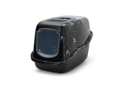 Load image into Gallery viewer, Savic kattenbak nestor marble zwart wit
