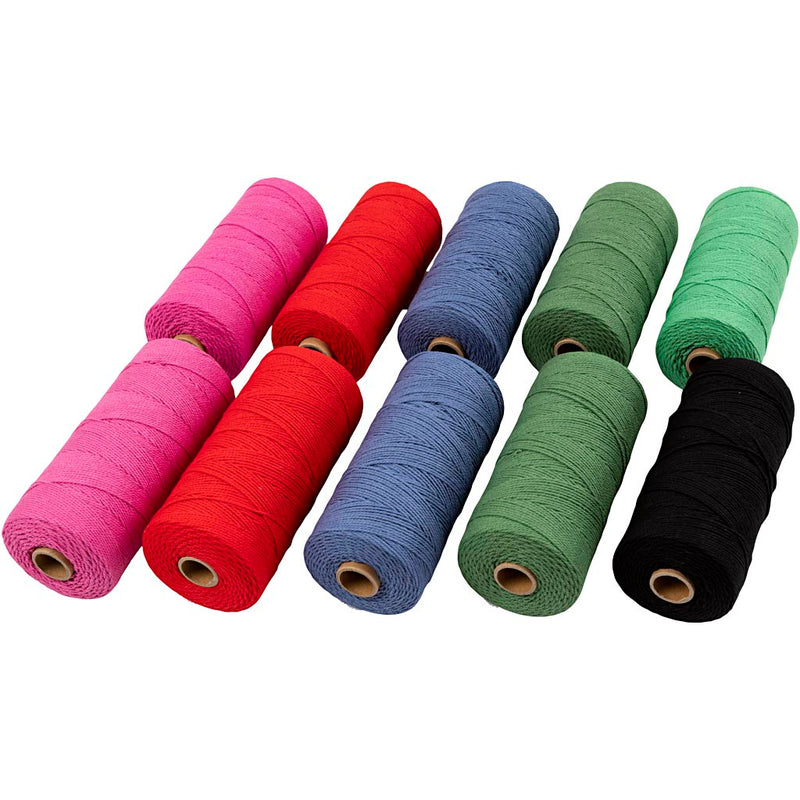 Load image into Gallery viewer, Https: www.cchobby.nl macrame-koord-l-315-m-dikte-1-mm-dunne-kwaliteit-12-12-sterke-kleuren-10x220-gr-1-doos
