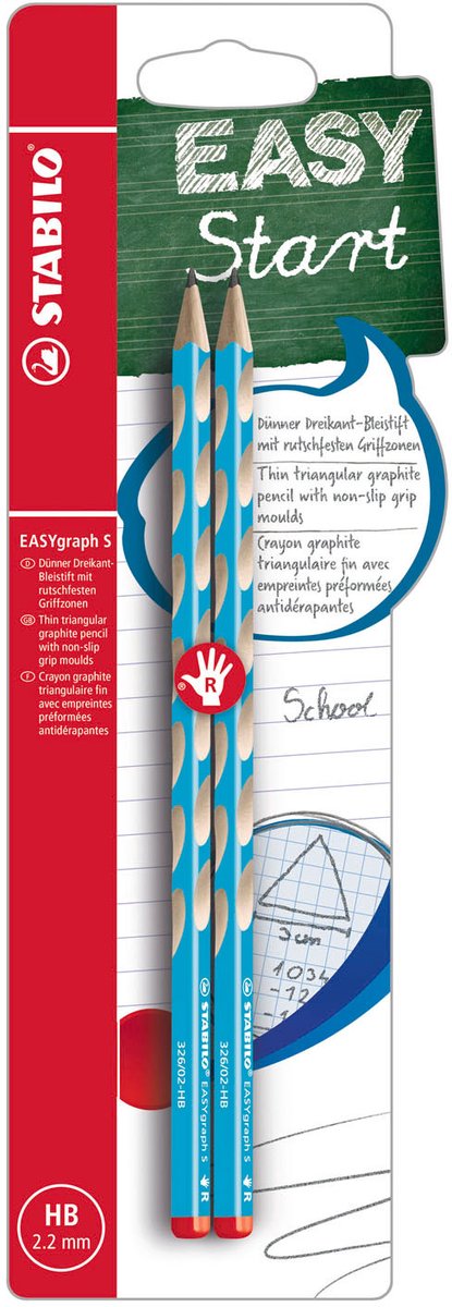 Afbeelding laden in galerijviewer, Stabilo easygraph s hb rechtshandige grafietpotloden licht blauw - 2st.
