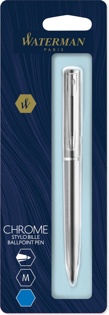 Waterman allure-balpen | chroom | medium punt | blauwe inkt