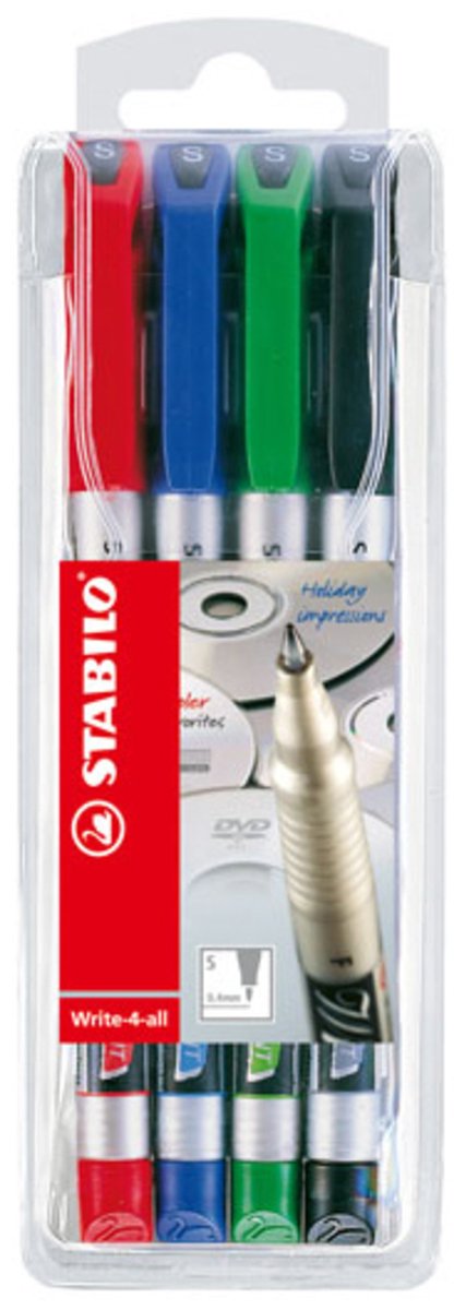 Afbeelding laden in galerijviewer, Stabilo write-4-all superfijn (0,4 mm) permanente marker - 4dlg.
