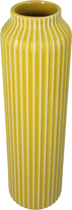 Hd collection vaas stoneware mosterd 10,5x10,5x35,5cm
