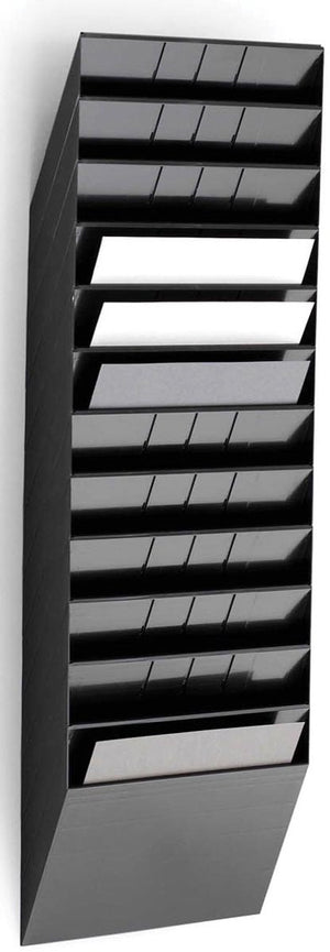Durable flexiboxx folderhouder - 104,5 x 34,8 x 9,5 cm - zwart - 12 liggende a4 vakken