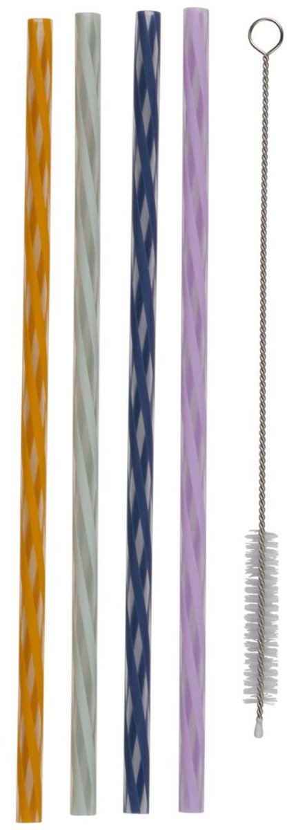 ギャラリービューアに画像をロードする, Alpina herbruikbare drinkrietjes 7-delig – glazen rietjes met schoonmaakborstel – duurzame drinkrietjes
