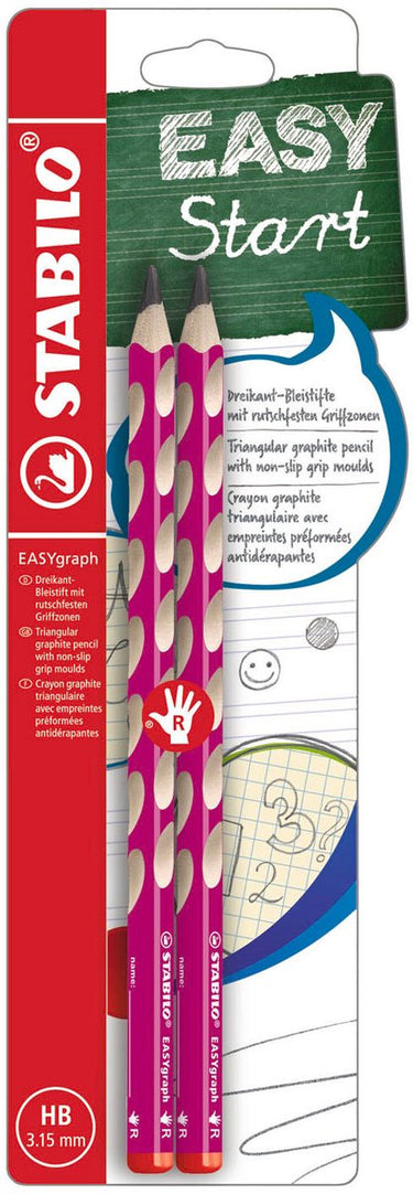 Stabilo easygraph hb rechtshandige grafietpotloden roze - 2st.