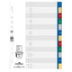 Numerieke tabbladen durable 6750 12 tabs 11 gaten multikleur