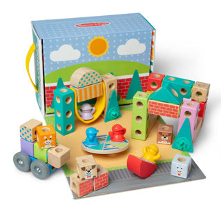 Melissa doug – blockables™ stad speelset – met draagbare bewaardoos