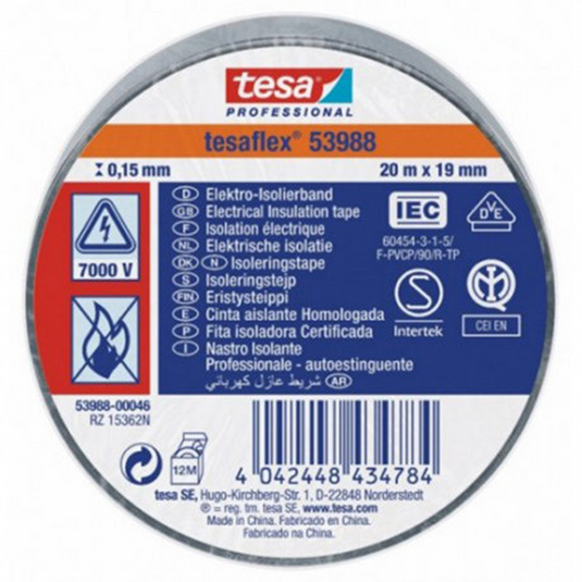 Tesa professional tesa isolatietape 19mm - 20 meter - grijs