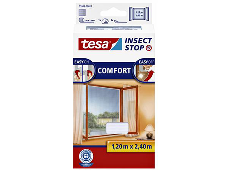 Afbeelding laden in galerijviewer, Tesa insect stop h l fly screen premium for windows - hor met sterke klittenband, verwijderbaar zonder resten, op maat snijden - 120 x 240 cm - wit (lichte privacy)
