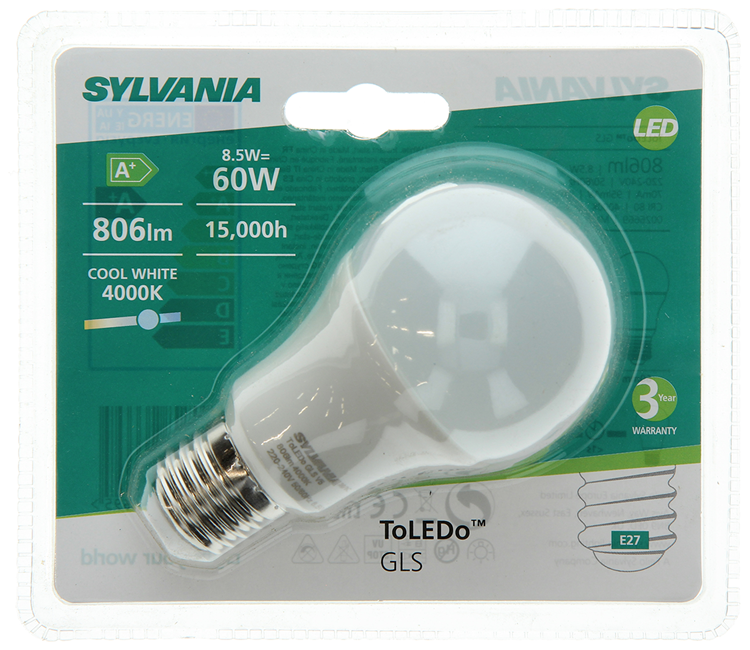 Laden Sie das Bild in Galerie -Viewer, Sylvania 1045301 - toledo gls v3 850lm 840 e27 bl | 6 stuks
