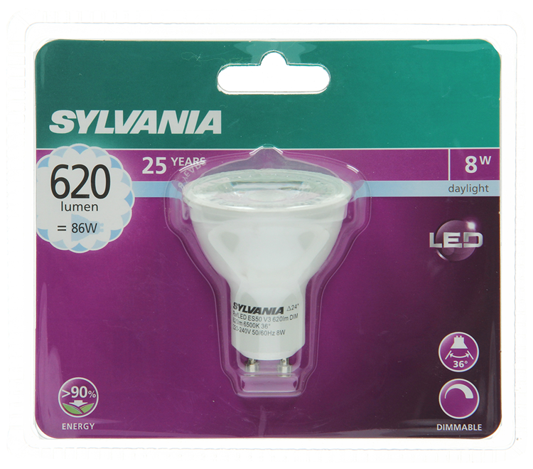 ギャラリービューアに画像をロードする, Sylvania 1059974 - syl led spot gu10 10,8w = 86w 620lm 6500k dim | 6 stuks
