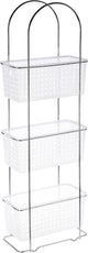 5five doucherekje badkamerrekje staand - metaal kunststof - met 3 lagen - 30 x 15 x 85 cm - opberg rekjes voor shampoo douchegel