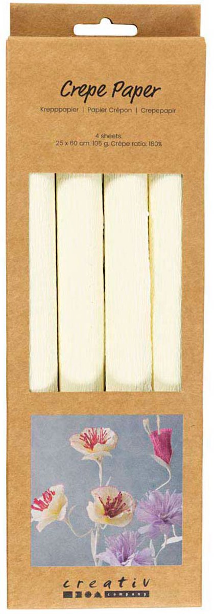 Afbeelding laden in galerijviewer, Creativ company crepepapier off white - 4st.
