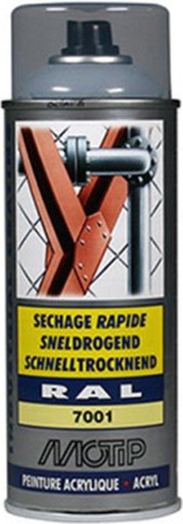 Motip industrial acryllak hoogglans ral 7001 zilvergrijs - 400 ml