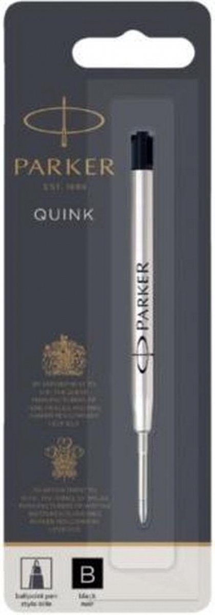 Parker balpenvullingen | broad punt | zwarte quinkflow inkt | 1 stuk