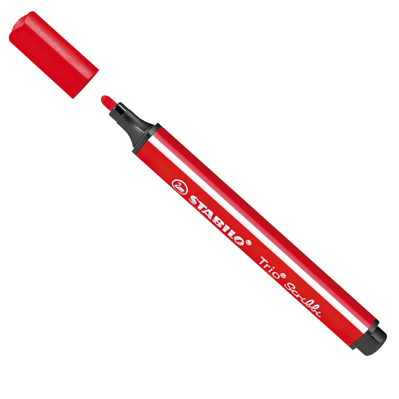 Load image into Gallery viewer, Stabilo trio scribbi - viltstift met meeverende punt - rood
