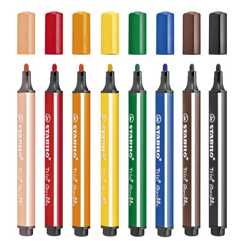 Load image into Gallery viewer, Stabilo trio scribbi etui 8 kleuren
