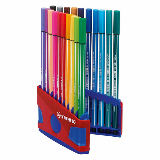 Stabilo pen 68 - viltstift - colorparade - set 20 stuks- rood