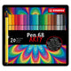 Stabilo pen 68 - viltstift - metalen doos met 20 stuks