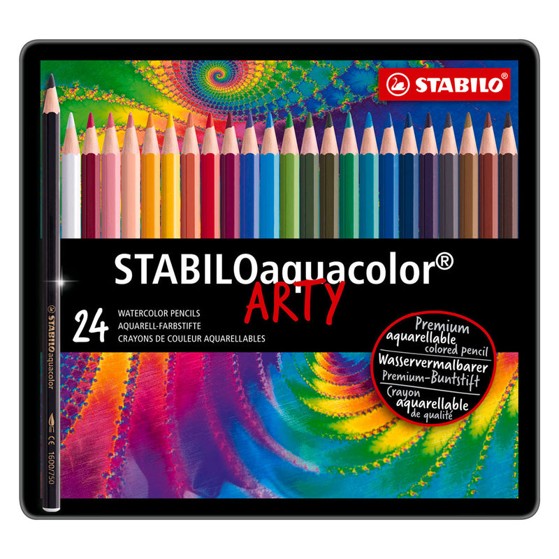 Load image into Gallery viewer, Stabilo aquacolor - aquarel kleurpotlood - metalen set 24 st.
