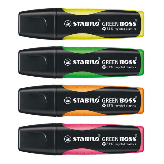Stabilo green boss - markeerstift - set met 4 stuks