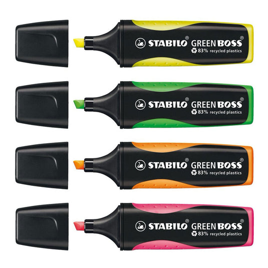 Stabilo green boss - markeerstift - set met 4 stuks