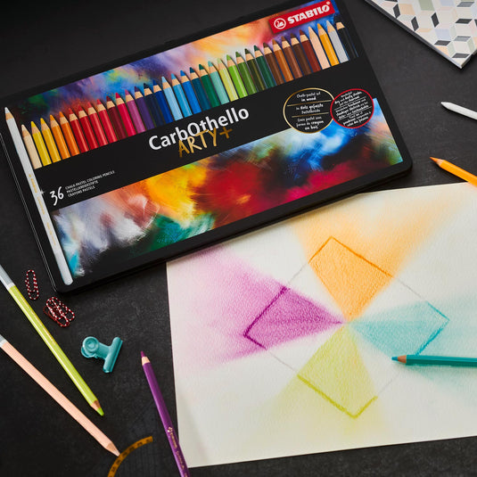 Stabilo carbothello - kalkpastel kleurpotlood - metalen set 12 st.