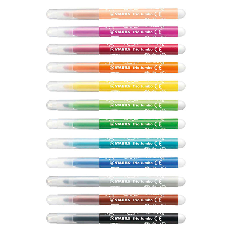 Load image into Gallery viewer, Stabilo trio jumbo - viltstift - set met 12 stuks
