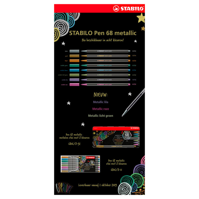 Load image into Gallery viewer, Stabilo pen 68 metallic etui 8 kleuren
