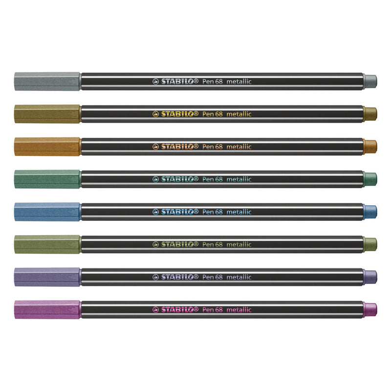 Load image into Gallery viewer, Stabilo pen 68 metallic etui 8 kleuren
