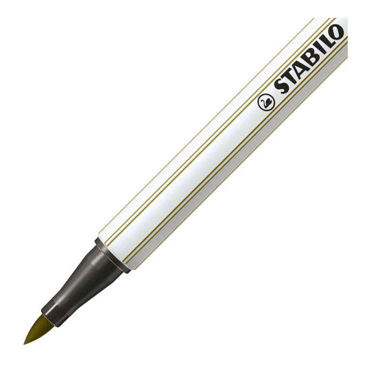 Stabilo pen 68 brush - viltstift - modder groen (37)