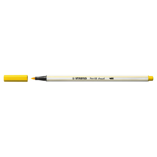 Stabilo pen 68 brush - viltstift - geel (44)