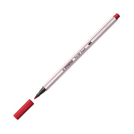 Stabilo pen 68 brush - viltstift - donkerrood (50)