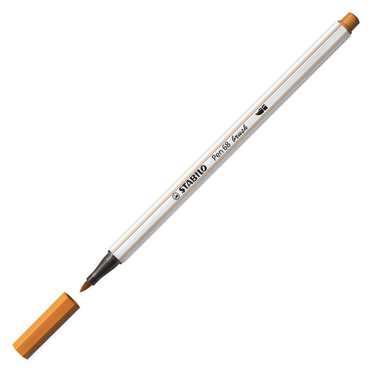 Stabilo pen 68 brush - viltstift - donker oker (89)