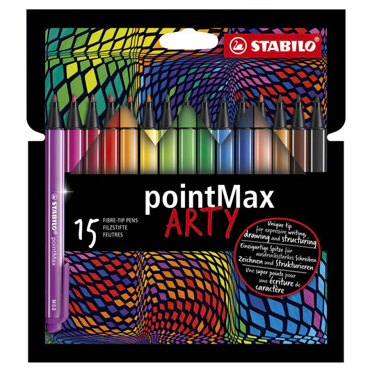 Stabilo pointmax - hardtip fineliner - arty - set 15 stuks
