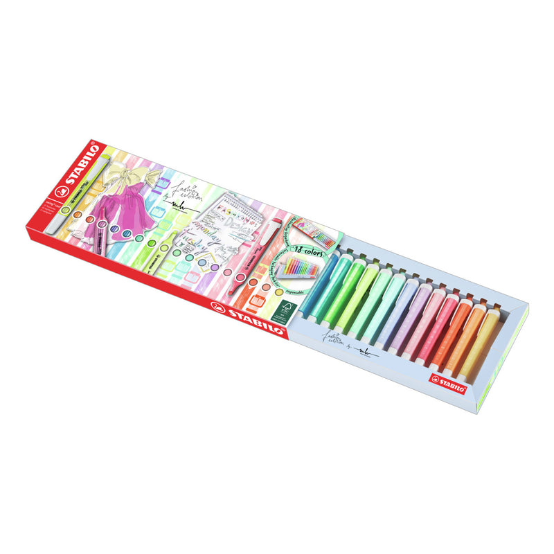 Afbeelding laden in galerijviewer, Stabilo swing cool - markeerstift - perfect voor onderweg - standaard pastel - deskset met 18 kleuren
