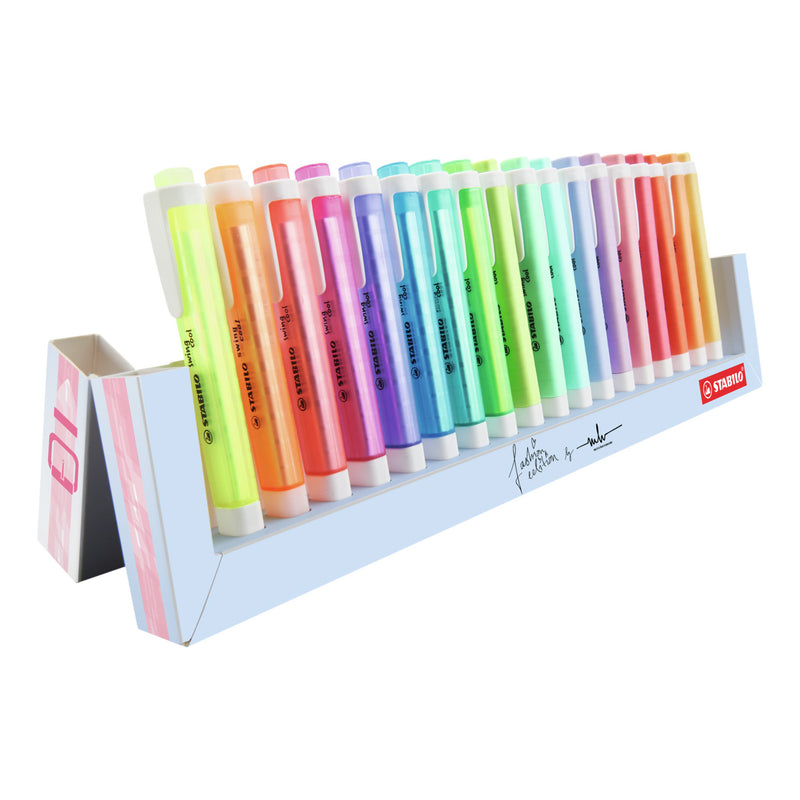 Afbeelding laden in galerijviewer, Stabilo swing cool - markeerstift - perfect voor onderweg - standaard pastel - deskset met 18 kleuren
