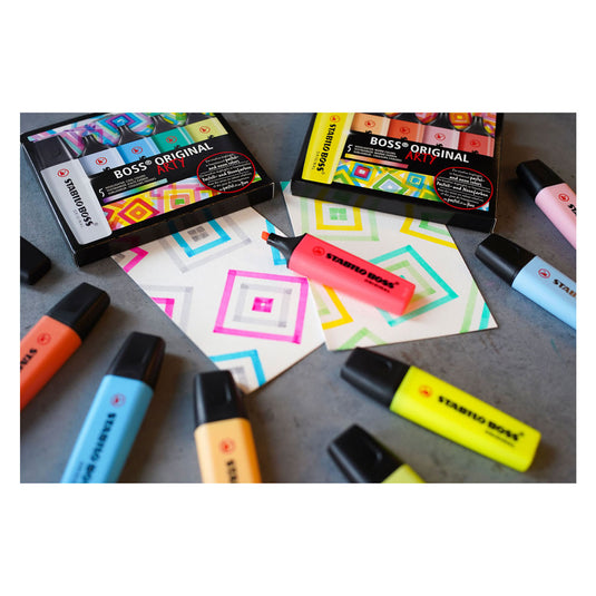 Stabilo boss original markeerstift deskset - arty 23 stuks - 9 standaard + 14 pastel kleuren